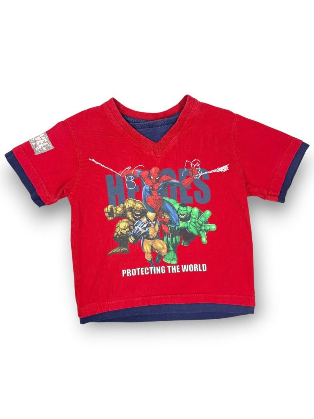 Vintage Marvel Heroes Boys Y2K Short Sleeve T Shirt 4T / 4 - 5